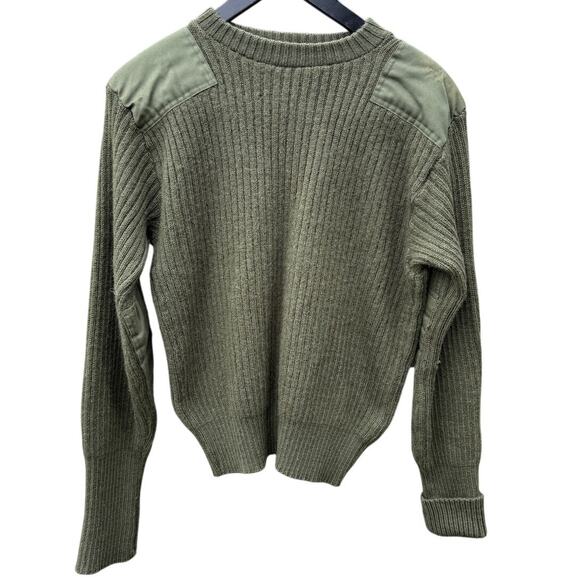 Vintage Commando by Jack Young Military green wool sweater Size 46 Large - Picture 1 of 12